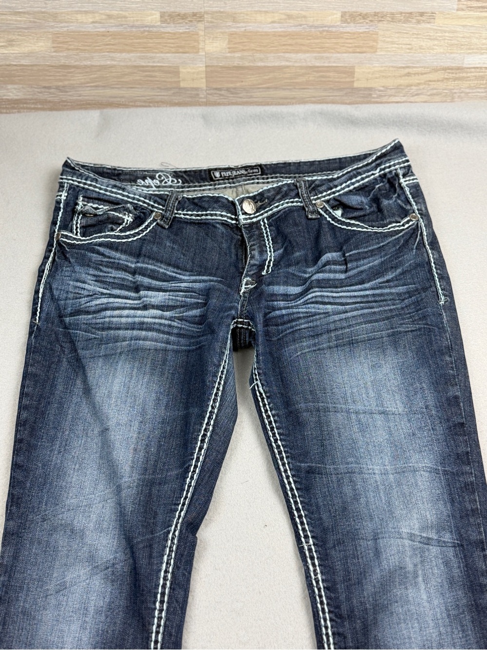 VTG Pepe Jeans London Men Sz 38 Low Rise Bootcut Dark Wash Denim Y2K - Picture 2 of 8